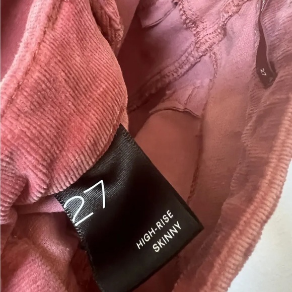 Anthropologie Pilcro Sz 27/4 High Skinny Pant Pink Corduroy Stretch Button Fly - Picture 3 of 5